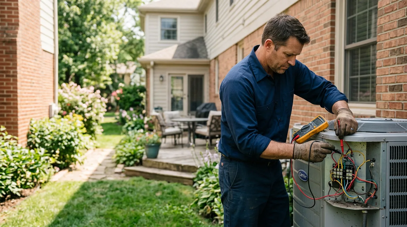 HVAC technician working near Cedarville, MI